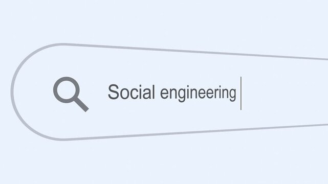 Searching Social Engineering on the Internet, Computer Screen Macro. 4k video animation
