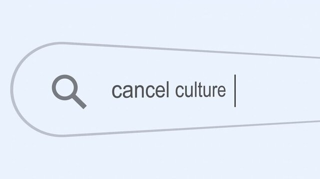 Searching Cancel Culture on the Internet, Computer Screen Macro. 4k video animation
