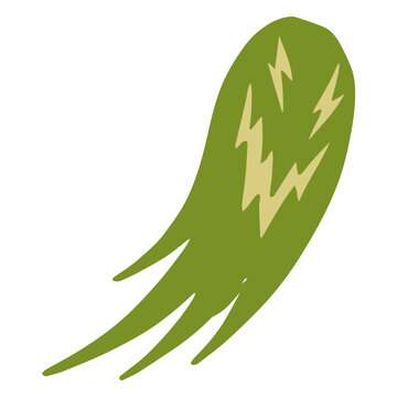 A green spectral apparition soaring through the sky  