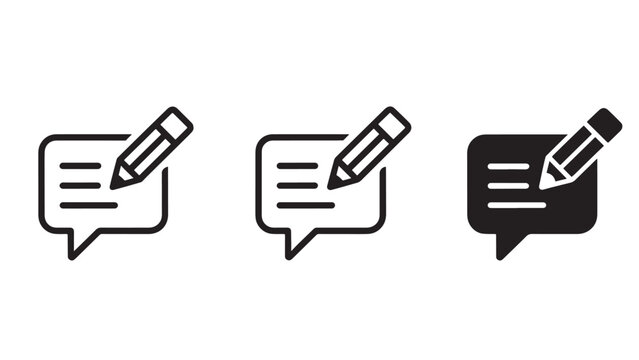 Comment editing icons set