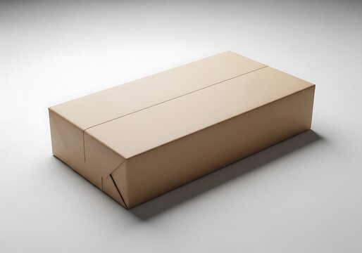 Plain Cardboard Box for Shipping and Logistics Mockup with Clean Background