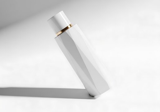 Minimalist White Perfume Bottle with Gold Accent Luxury Design Product