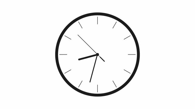 Minimalist analog wall clock icon showing precise time with black hands on a clean white background for modern efficiency.