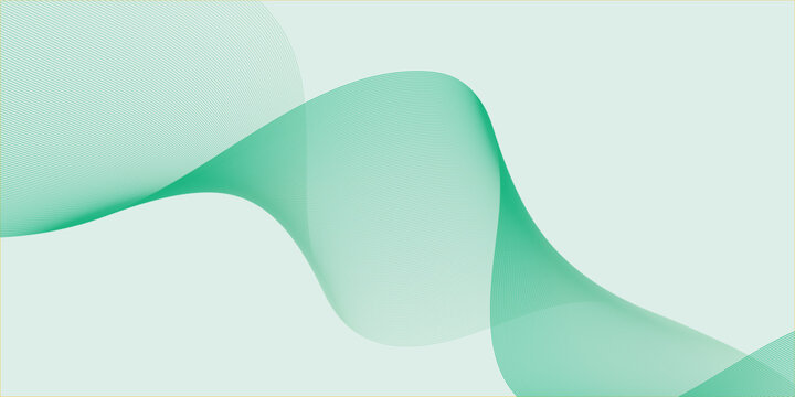Abstract flowing green wave pattern on a light background.