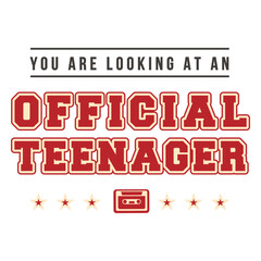 Fototapeta premium Official teenager color stroke badge