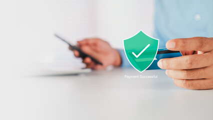Secure Online Payment Transaction with Credit Card and Smartphone, Digital Banking Security...