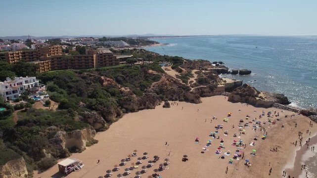 Aerial iew City Beach of Albufeira, Portugal
