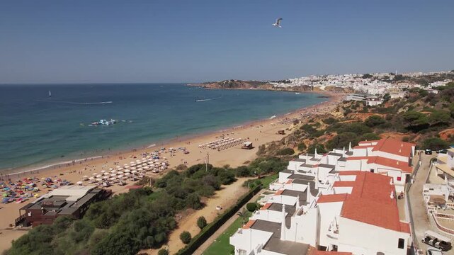 Aerial iew City Beach of Albufeira, Portugal