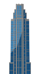 Fototapeta premium Tall blue glass office building skyscraper.