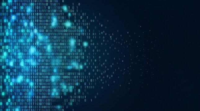 A stream of binary matrix code on the screen. numbers of the computer matrix.