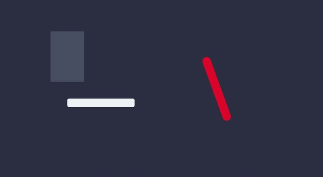 Minimalist abstract motion animation background, with geometric shapes, and pulsing red line
