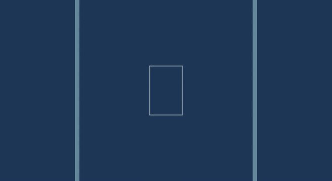 Minimalist abstract motion with pulsing geometric rectangles on dark blue animation background