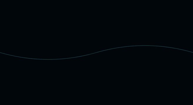 Minimalist blue sine wave animation on animation black background, abstract digital motion