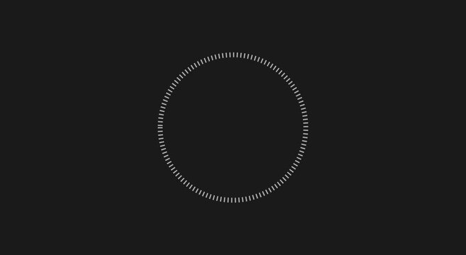 Minimalist circular loading spinner animation on dark animation background