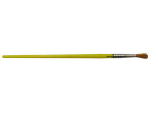 Fototapeta premium Yellow paintbrush with wooden handle and bristles