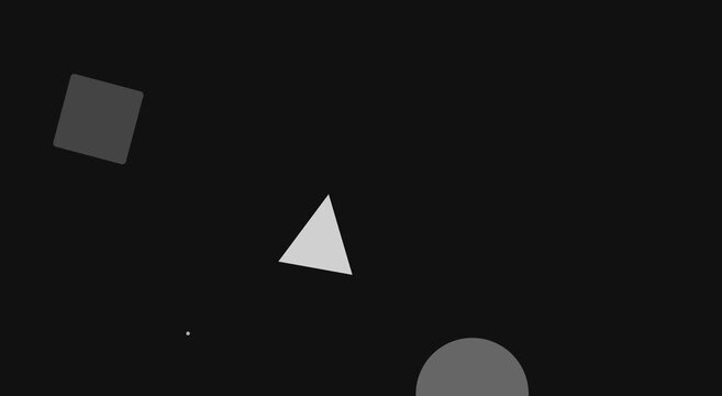 Minimalist geometric shapes animation with floating square, triangle, and circle animation