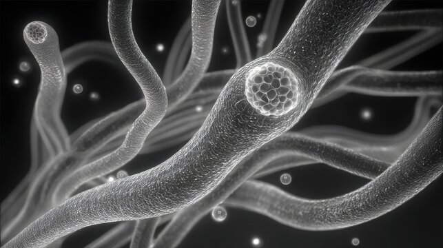 Adult filarial worms are shown within lymphatic channels producing microfilariae at night
