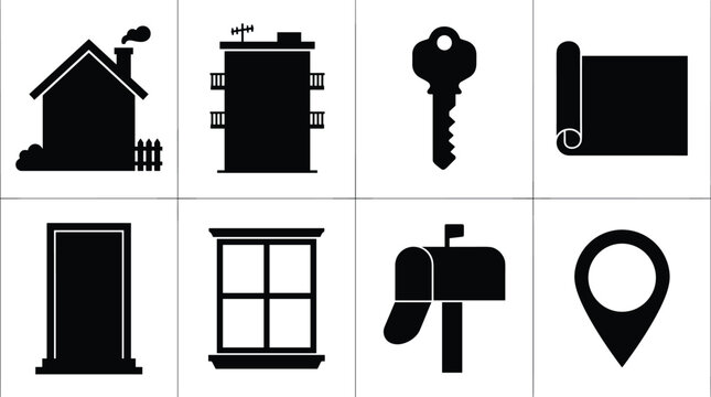 Set of camping and outdoor adventure icons including sleeping bag, gas stove, folding chair, lantern, fishing rod, campfire, backpack, and mug