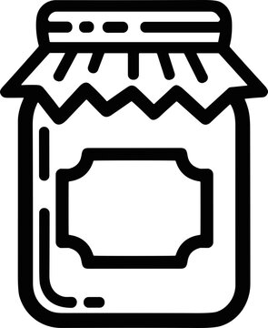 Glass Jar with Lid Covered by Fabric, Blank Label