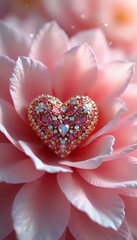 Obraz premium : Heart-Shaped Jewel Resting In Bloom
