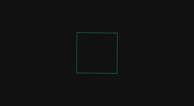 Minimalist neon square loading animation on dark animation background glowing
