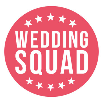 The wedding squad logo with stars on it
