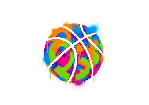 Vibrant Graffiti Basketball - A Colorful Expression of the Game.