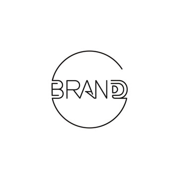 Modern Monochrome Circular Emblem with Minimalist Line Art Text for Professional Business Branding
