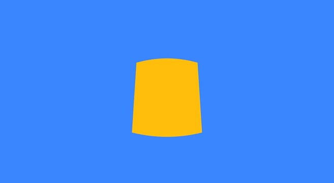 Minimalist yellow trapezoid shape pulsing animation on blue animation background