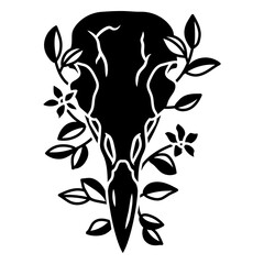 Obraz premium Elegant elephant skull design with foliage