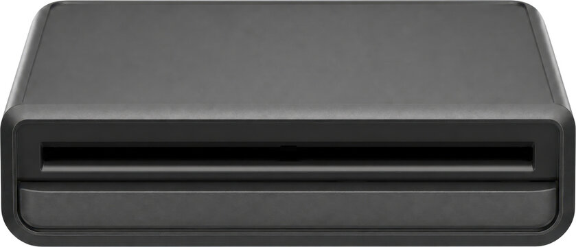 Black card swiper reader device isolated on transparent background