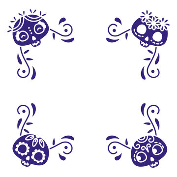 Playful sugar skull pattern design