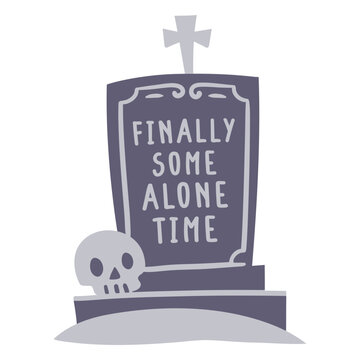 Playful tombstone design with humorous quote