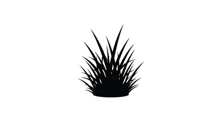 Black silhouette grass with sharp leaves © MOHAMMAD ALI