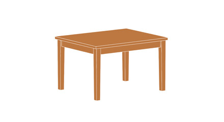 Fototapeta premium Simple wooden table illustration, vector graphic, isolated on white background