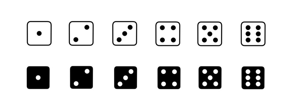 Vector illustration of game dice icon set