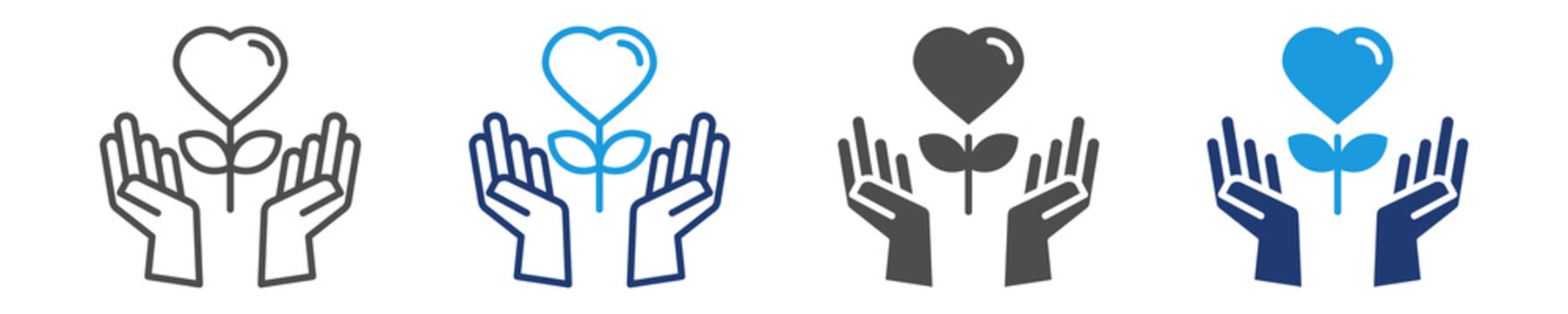 gratitude icon set multiple style