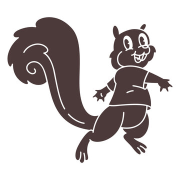 Squirrel in a t - shirt is running