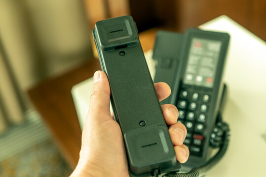 retro push-button telephone