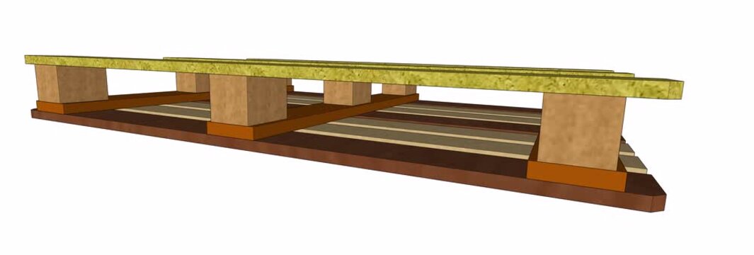 EPAL CP2 wooden pallet 3D design colored rotation with bottom view perspective. Engineering animation showing detailed 1200x800mm chemical shipping structural layout for global logistics.