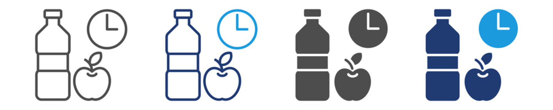 snack time icon set multiple style