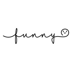 Obraz premium Playful script design featuring the word funny