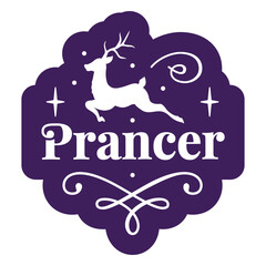 Elegant reindeer design with prancer text © Vexels