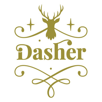 Stylish dasher deer illustration design