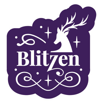 The logo for blitzen on a purple background