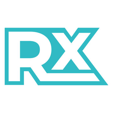Modern rx logo design with geometric elements