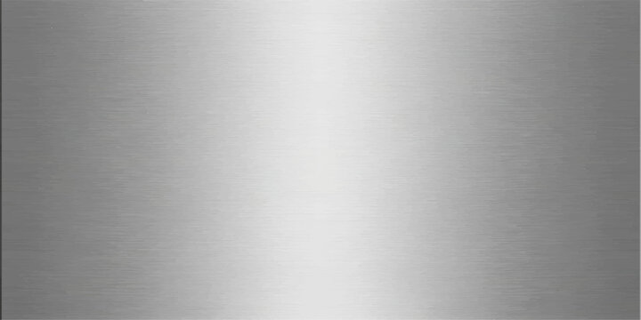 A polished silver metal surface with subtle vertical brushed texture, reflecting light with a smooth, gradient sheen.