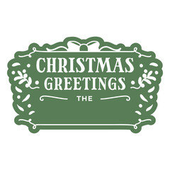 Green christmas greetings sign © Vexels