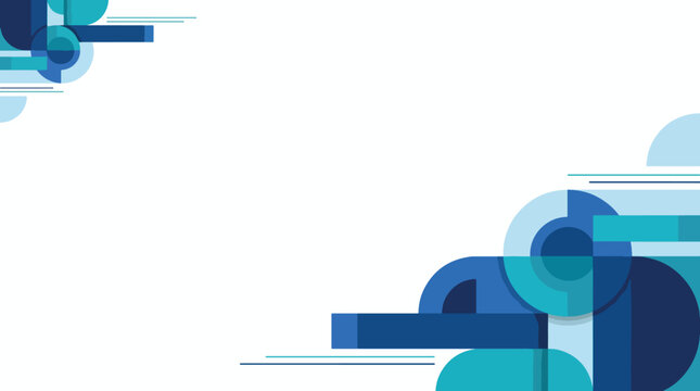 Abstract blue geometric vector background with modern circular and rectangular shapes for corporate layout