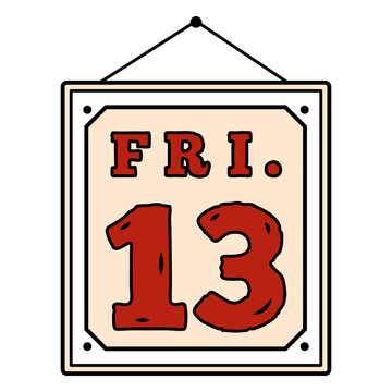 Sign with the word friday 13 on it